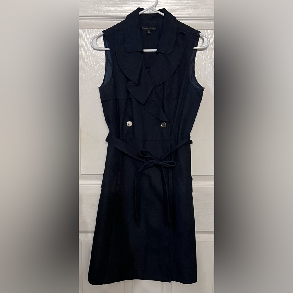 Dark denim colored sleeveless dress